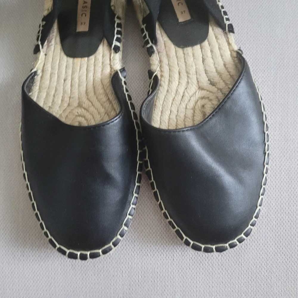 Zara Size 37 Black Espadrille Sandals